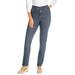 Plus Size Women's Comfort Curve Straight-Leg Jean by Woman Within in Medium Stonewash Sanded (Size 36 T)