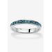 Women's Sterling Silver Simulated Birthstone Stackable Eternity Ring by PalmBeach Jewelry in December (Size 5)