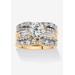 Women's Gold over Silver Bridal Ring Set Cubic Zirconia (5 5/8 cttw TDW) by PalmBeach Jewelry in Gold (Size 8)