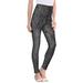 Plus Size Women's Ankle-Length Essential Stretch Legging by Roaman's in Black Graphic Texture (Size 5X) Activewear Workout Yoga Pants