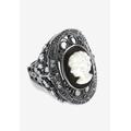 Women's Sterling Silver Onyx & Cubic Zirconia Ring by PalmBeach Jewelry in Black (Size 8)