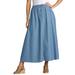 Plus Size Women's Drawstring Denim Skirt by Woman Within in Light Wash (Size 30 WP)