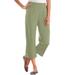 Plus Size Women's 7-Day Knit Capri by Woman Within in Sage (Size 3X) Pants