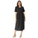 Plus Size Women's Button-Front Essential Dress by Woman Within in Black Polka Dot (Size 4X)