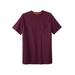 Men's Big & Tall Heavyweight Longer-Length Pocket Crewneck T-Shirt by Boulder Creek in Deep Purple (Size 6XL)