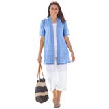 Plus Size Women's Lightweight Open Front Cardigan by Woman Within in French Blue (Size 3X) Sweater