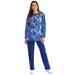 Plus Size Women's Fleece Sweatshirt Set by Woman Within in Evening Blue Tie Dye (Size 5X) Sweatsuit