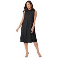 Plus Size Women's Georgette Mock Neck Dress by Jessica London in Black (Size 28)