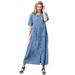 Plus Size Women's Short-Sleeve Denim Dress by Woman Within in Light Stonewash (Size 36 W)