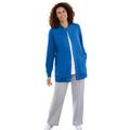 Plus Size Women's Fleece Baseball Jacket by Woman Within in Bright Cobalt (Size 2X)