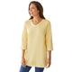 Plus Size Women's Perfect Three-Quarter Sleeve V-Neck Tunic by Woman Within in Banana (Size M)
