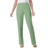 Plus Size Women's Elastic-Waist Soft Knit Pant by Woman Within in Sage (Size 22 W)