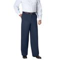 Men's Big & Tall WRINKLE-FREE PANTS WITH EXPANDABLE WAIST, WIDE LEG by KingSize in Navy (Size 64 38)