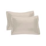 Fresh Ideas Poplin Tailored 2-Pack Black Pillow Sham by Levinsohn Textiles in Ivory (Size KING)