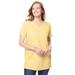 Plus Size Women's Perfect Short-Sleeve Keyhole Tee by Woman Within in Banana (Size 42/44) Shirt