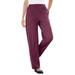 Plus Size Women's 7-Day Knit Ribbed Straight Leg Pant by Woman Within in Deep Claret (Size 1X)