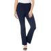 Plus Size Women's Essential Stretch Yoga Pant by Roaman's in Navy (Size 34/36) Bootcut Pull On Gym Workout