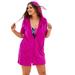 Plus Size Women's Hooded Terry Swim Cover Up by Swim 365 in Bright Fuchsia (Size 22/24) Swimsuit Cover Up