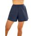 Plus Size Women's Loose Swim Short with Built-In Brief by Swim 365 in Navy (Size 24) Swimsuit Bottoms
