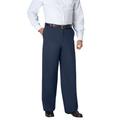 Men's Big & Tall WRINKLE-FREE PANTS WITH EXPANDABLE WAIST, WIDE LEG by KingSize in Navy (Size 40 40)