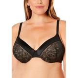 Plus Size Women's Comfort Devotion Extra Coverage T-Shirt Bra 09404 by Maidenform in Black Beige (Size 42 B)