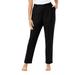 Plus Size Women's Linen Pleat-Front Pant by Jessica London in Black (Size 30 W)