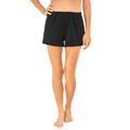 Plus Size Women's Wide-Band Swim Short by Swim 365 in Black (Size 30) Swimsuit Bottoms
