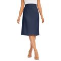 Plus Size Women's Tummy Control Bi-Stretch Pencil Skirt by Jessica London in Navy (Size 14 W)