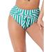 Plus Size Women's Striped Tie Front Bikini Bottom by Swimsuits For All in Aloe White Stripe (Size 18)