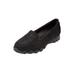 Wide Width Women's The Jancis Slip On Flat by Comfortview in Black (Size 9 1/2 W)