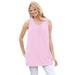 Plus Size Women's Perfect Sleeveless Shirred V-Neck Tunic by Woman Within in Pink (Size 2X)