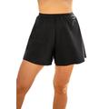 Plus Size Women's Loose Swim Short with Built-In Brief by Swim 365 in Black (Size 22) Swimsuit Bottoms