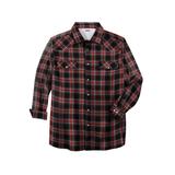 Men's Big & Tall Western Snap Front Shirt by Boulder Creek in Black Plaid (Size 4XL)