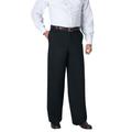 Men's Big & Tall WRINKLE-FREE PANTS WITH EXPANDABLE WAIST, WIDE LEG by KingSize in Black (Size 50 40)