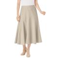 Plus Size Women's Print Linen-Blend Skirt by Woman Within in Natural Khaki (Size 3X)