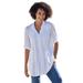 Plus Size Women's Pintucked Tunic Blouse by Woman Within in White (Size 5X)