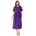 Plus Size Women's Button-Front Essential Dress by Woman Within in Radiant Purple Polka Dot (Size 6X)