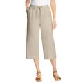 Plus Size Women's Drawstring Denim Capri by Woman Within in Natural Khaki (Size 24) Pants