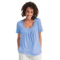 Plus Size Women's Crochet-Trim Knit Top by Woman Within in French Blue (Size 38/40) Shirt