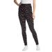 Plus Size Women's Stretch Cotton Printed Legging by Woman Within in Black Pretty Bouquet (Size 2X)