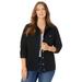 Plus Size Women's Boyfriend Denim Jacket by Roaman's in Black (Size 28 W)