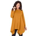 Plus Size Women's Handkerchief Hem Ultimate Tunic by Roaman's in Rich Gold (Size 5X) Long Shirt