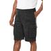 Men's Big & Tall Fleece 10" Cargo Shorts by KingSize in Black White Marl (Size 7XL)