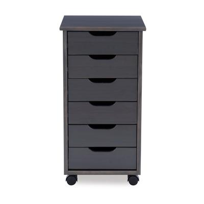 Croghan Six Drawer Rolling Storage Cart by Linon Home Décor in Grey