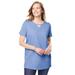 Plus Size Women's Perfect Short-Sleeve Keyhole Tee by Woman Within in French Blue (Size 42/44) Shirt
