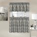 Wide Width Avery Window Curtain Tier Pair and Valance Set by Achim Home Décor in Charcoal (Size 58" W 36" L)