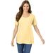 Plus Size Women's Perfect Short-Sleeve Scoopneck Tee by Woman Within in Banana (Size 6X) Shirt