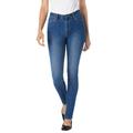 Plus Size Women's Comfort Curve Slim-Leg Jean by Woman Within in Medium Stonewash Sanded (Size 36 T)