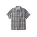 Men's Big & Tall Short-Sleeve Plaid Sport Shirt by KingSize in Black Plaid (Size 5XL)