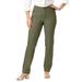 Plus Size Women's Classic Cotton Denim Straight-Leg Jean by Jessica London in Dark Olive Green (Size 26) 100% Cotton